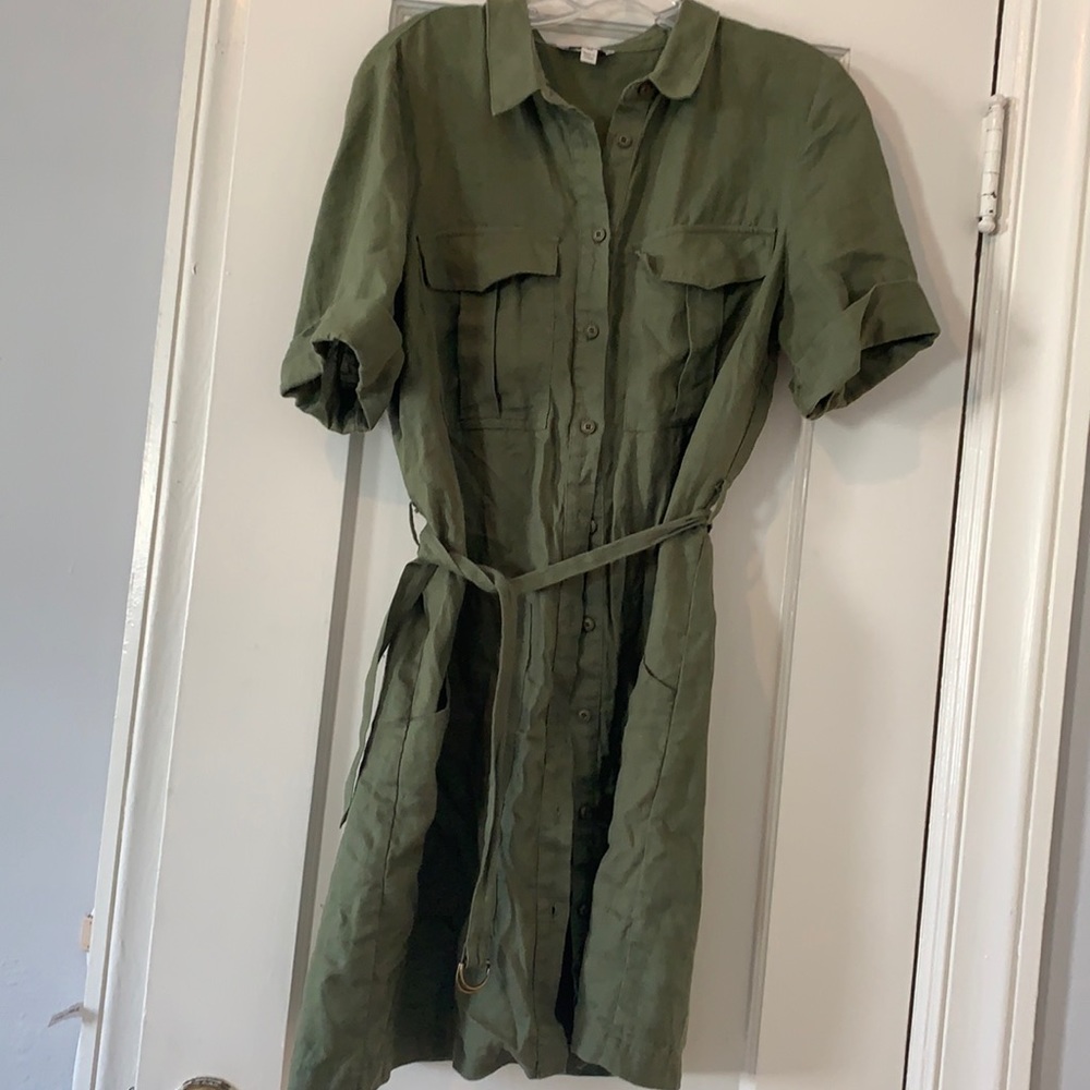 Barneys New York green shirt dress size 40 (medium)